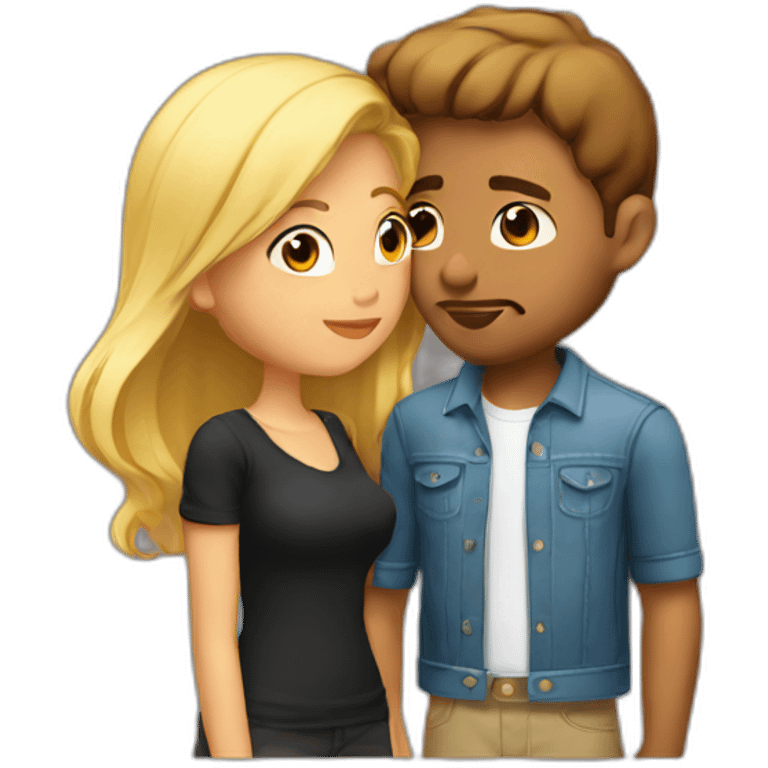 kissing mix couple emoji