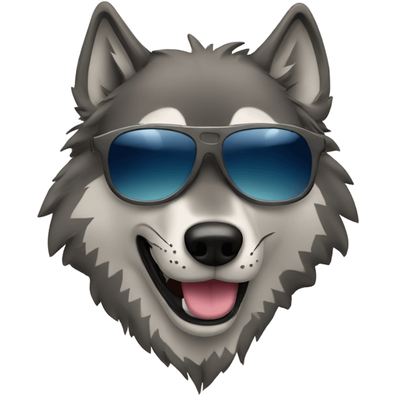 Wolf with sunglasses.  emoji