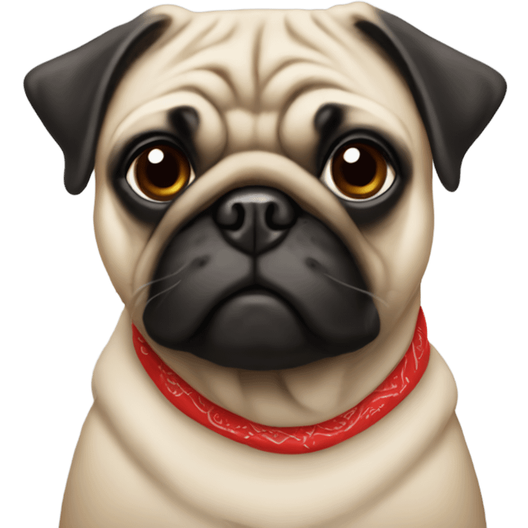 Pug with a red bandanna  emoji