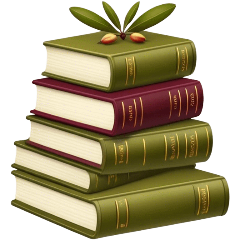 Olive color and burgundy book stack emoji