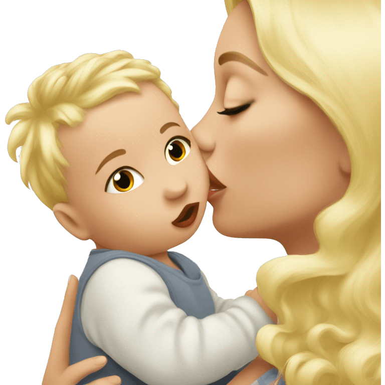 baby kissing mommy blonde emoji