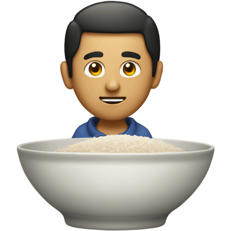 Rice bowl man emoji