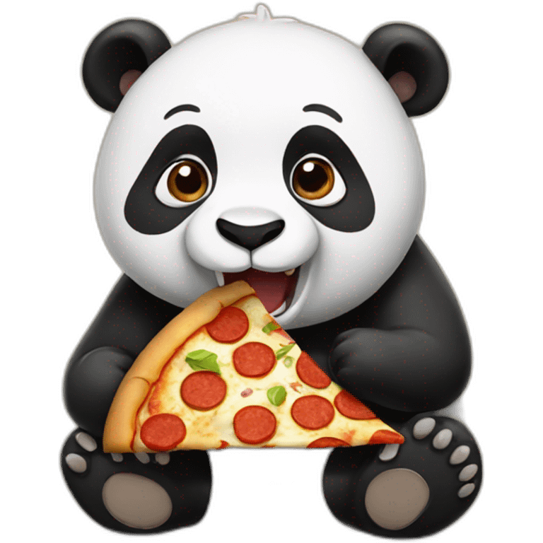 Panda eating pizza emoji