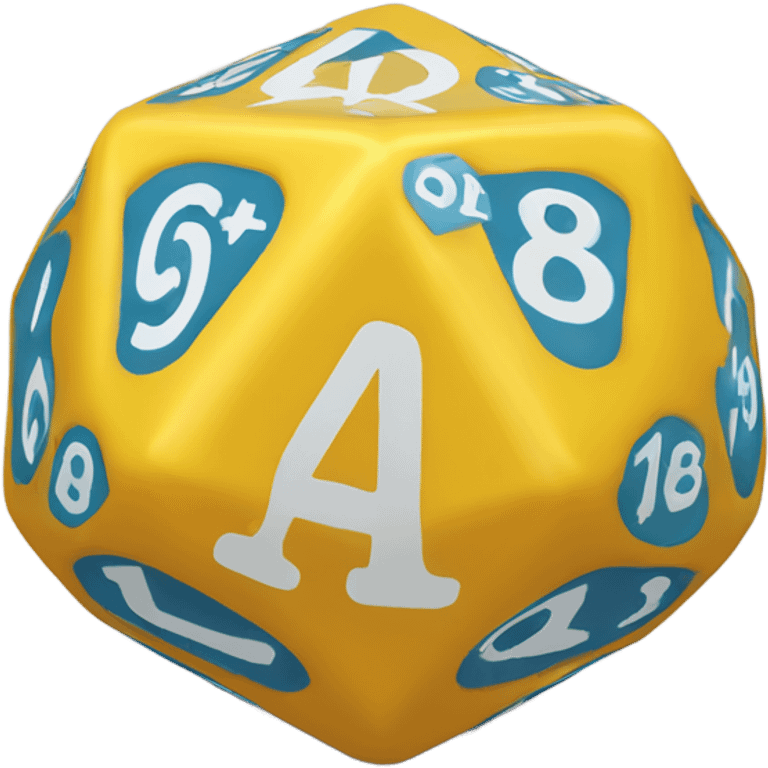 12 sided dodecahedron dice with numbers on all sides emoji