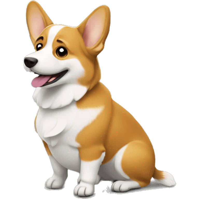 Corgi dog peeing on the street emoji