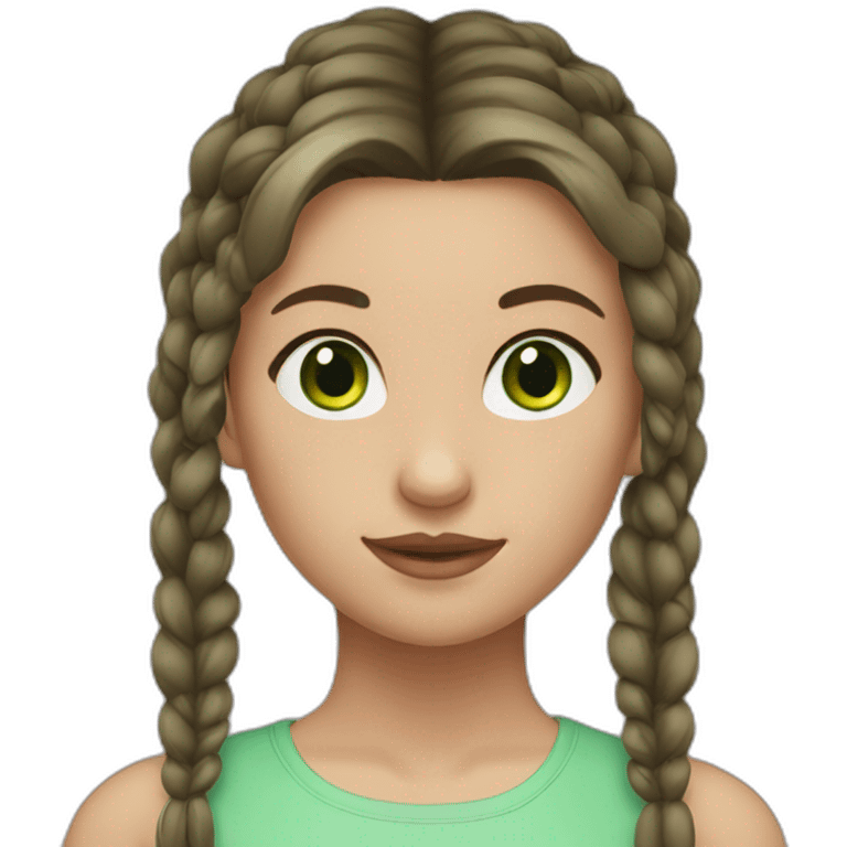 girl with green eyes, with bun and brunette hair emoji