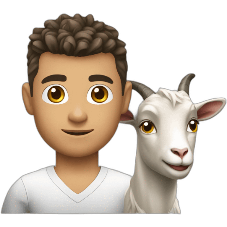 Ronaldo à côté d'un goat emoji