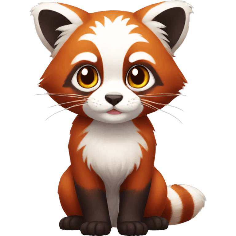 Red Panda Cat hybrid full body emoji