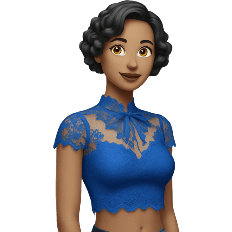 Royal blue lace top  emoji