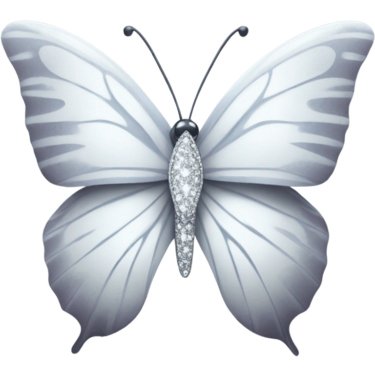 White butterfly with diamonds emoji