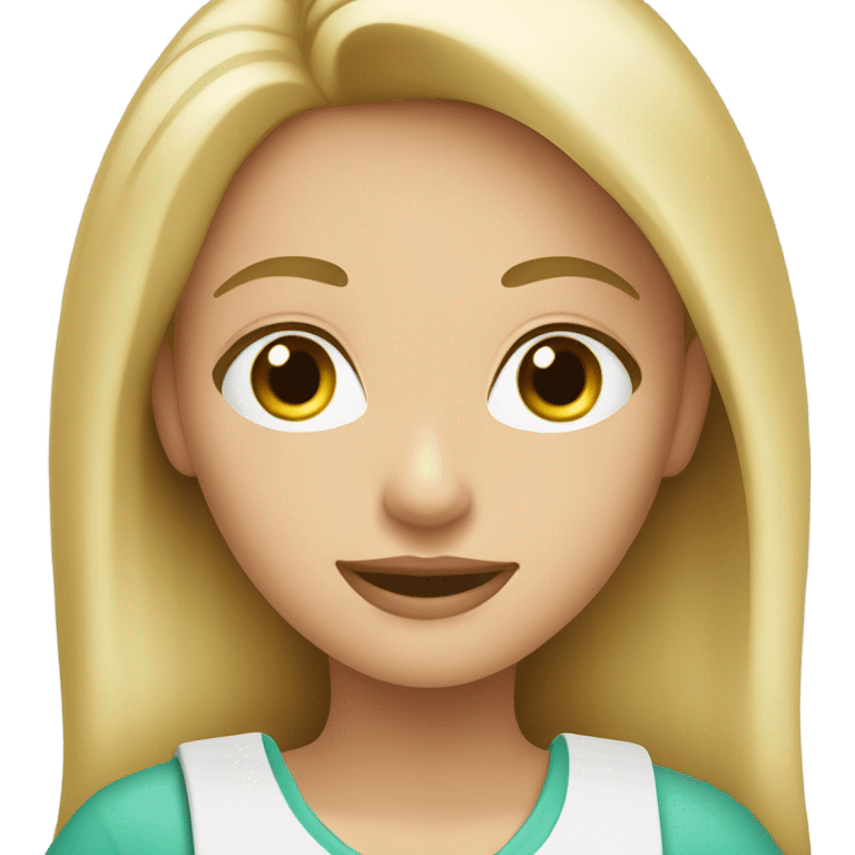 beautiful blond girl with salat emoji