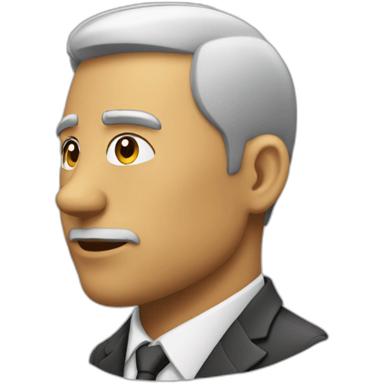 man in suit looking to the right (side view) emoji