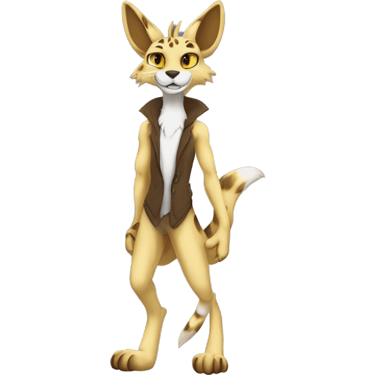 Anthro Furry Fursona Sergal-Serval-Vernid full body emoji