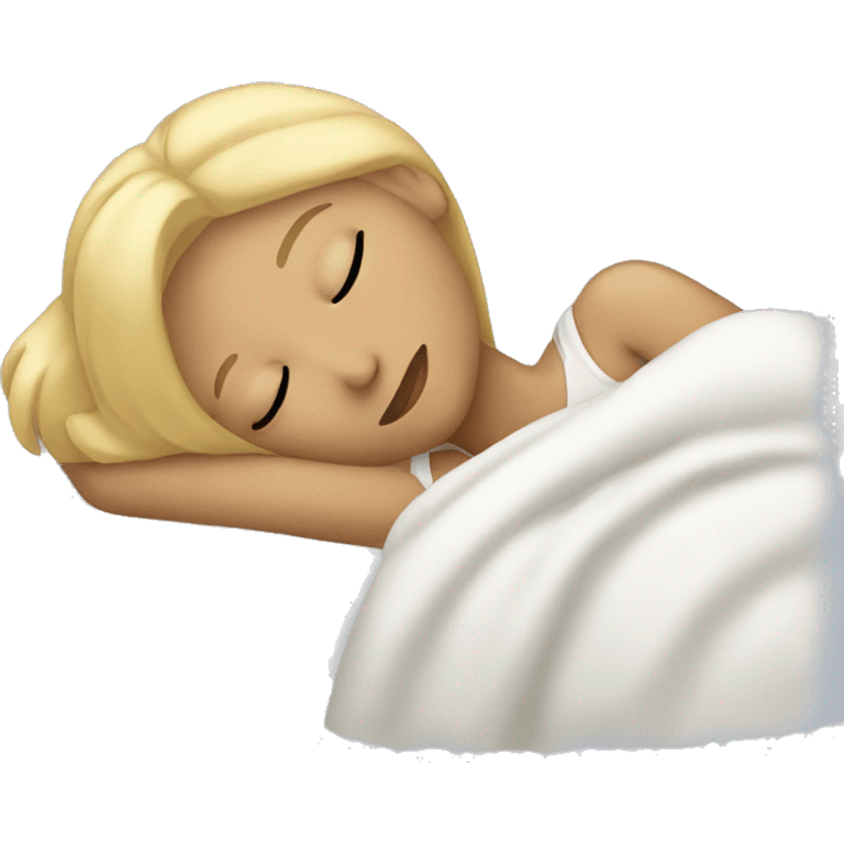 Blonde girl sleeping in bed  emoji