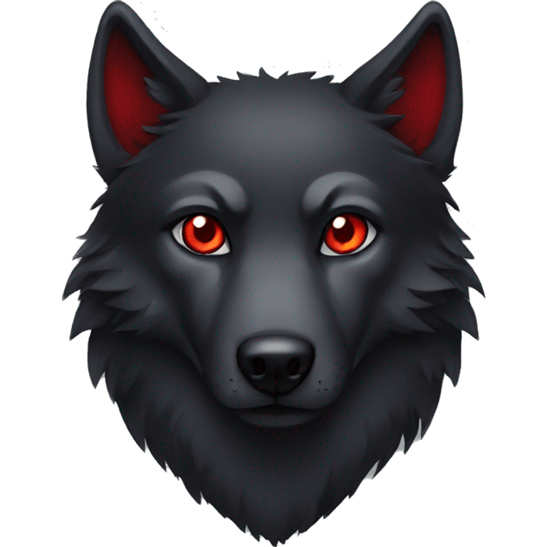 black Wolf, red eyes emoji