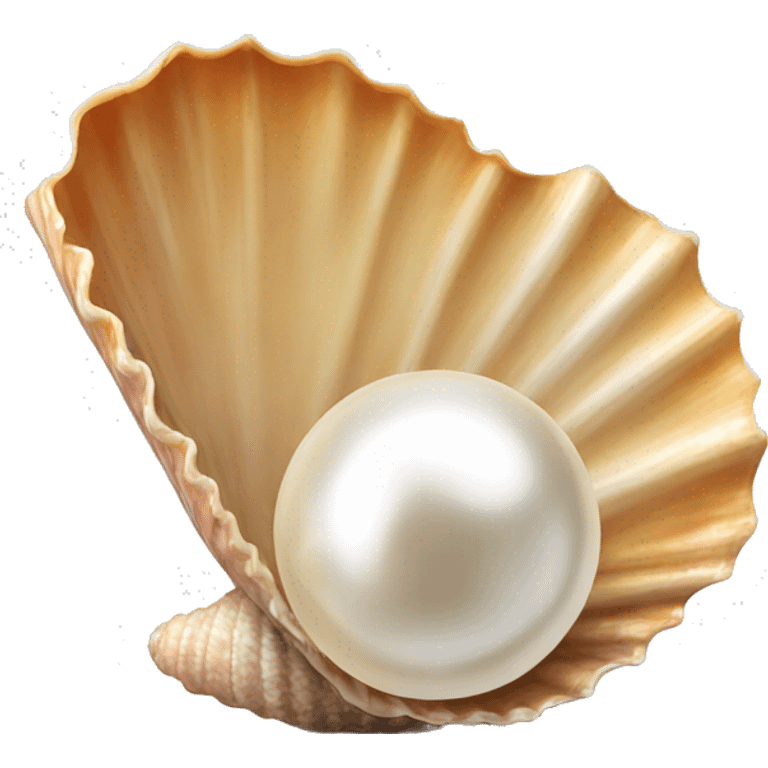 1 Seashell opened with 1 pearl no background  emoji