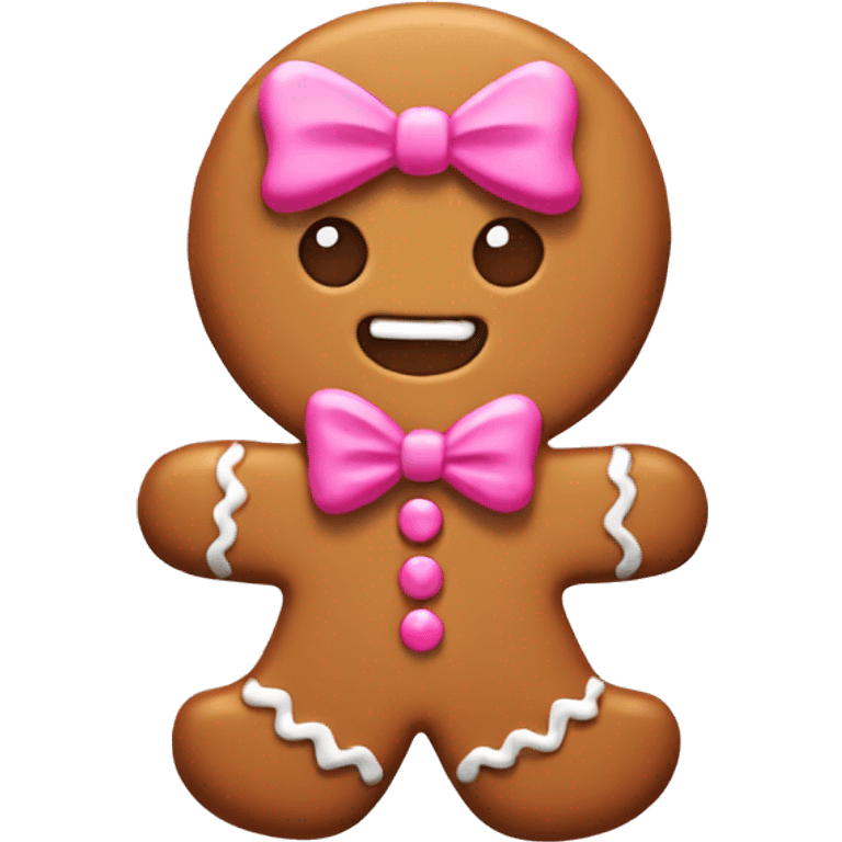 Gingerbread cookie with pink bow  emoji