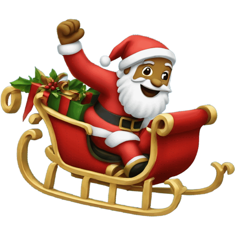 Santa on a sleigh emoji