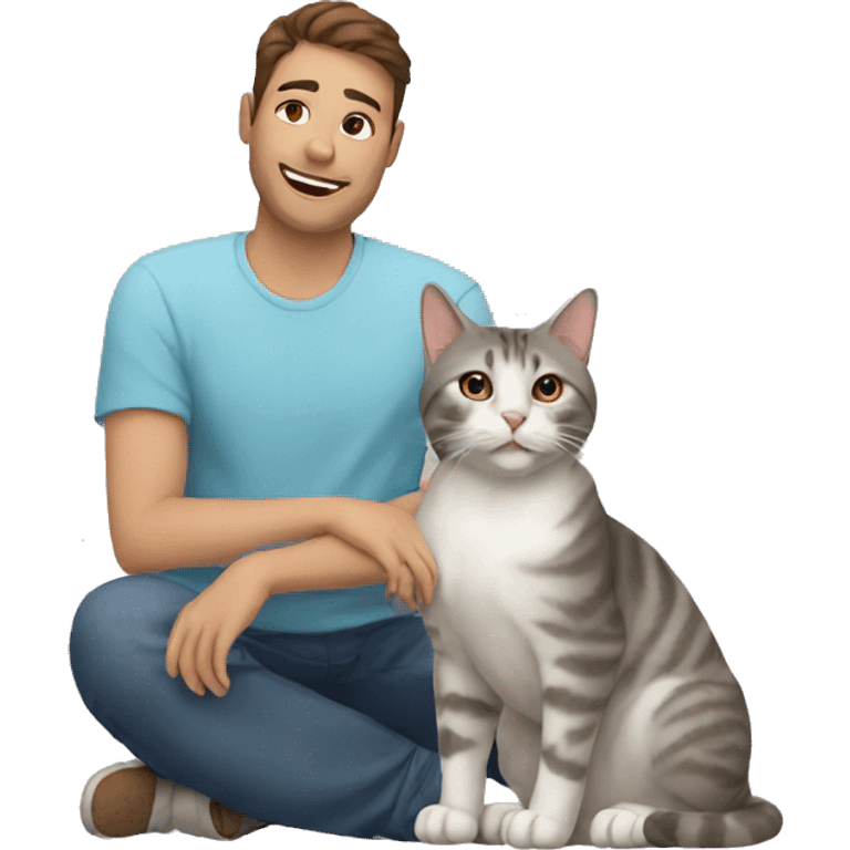 Cat with owner emoji