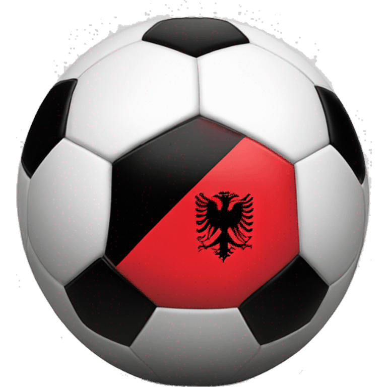 Albanian flag behind a soccer ball emoji