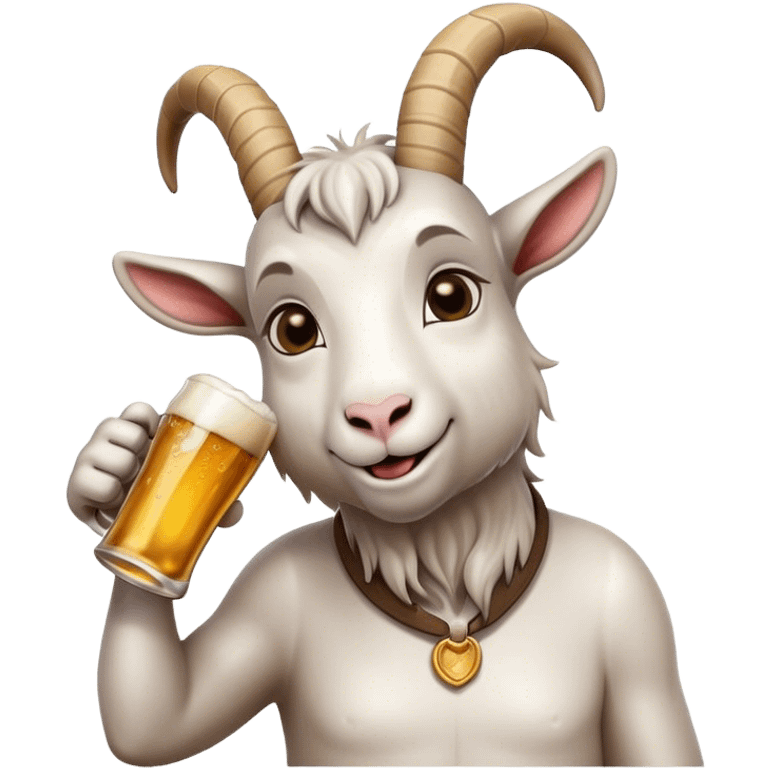 A goat drinking Beer  emoji