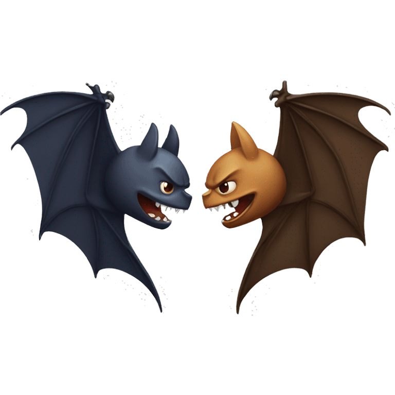 two fighting angry bats facing each other emoji