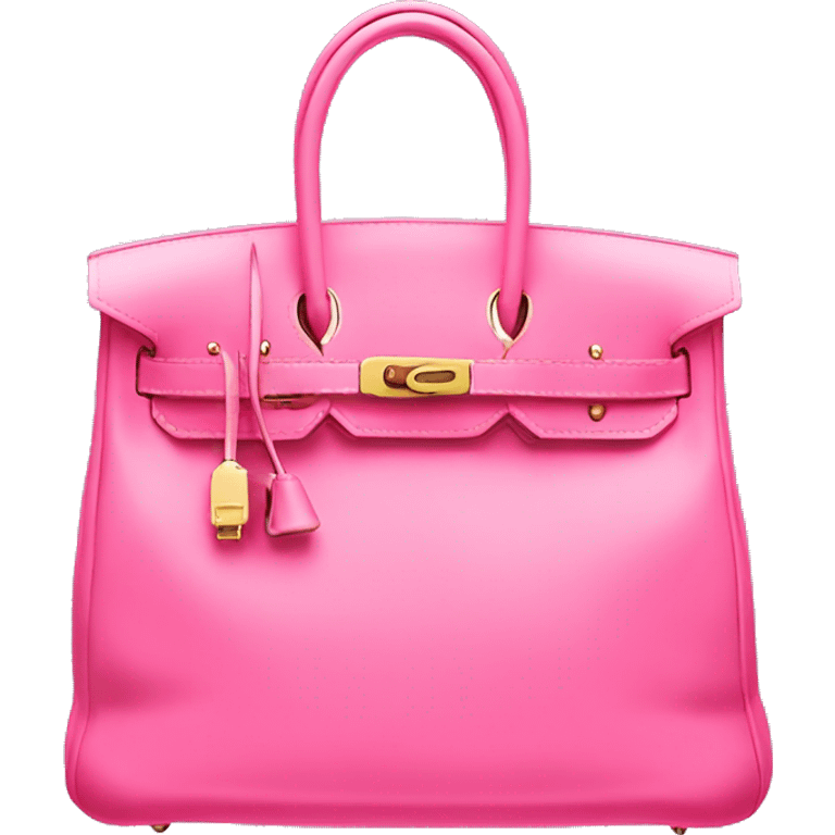 Pink Hermes bag with twilly emoji