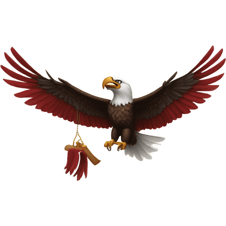 Flying Eagle with cardinal in claws emoji