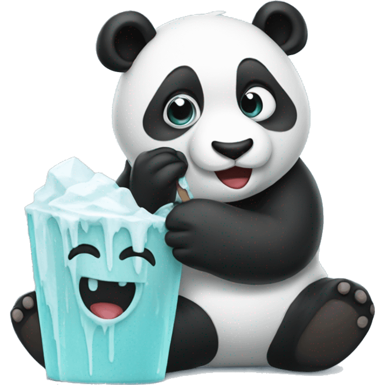 Panda eating ice cre emoji