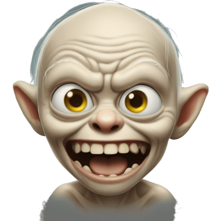 Angry laughing Gollum emoji