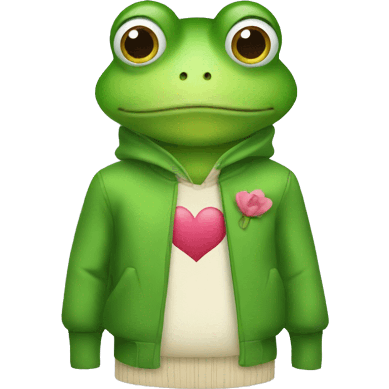 Frog wearing Jill valentines outfit emoji