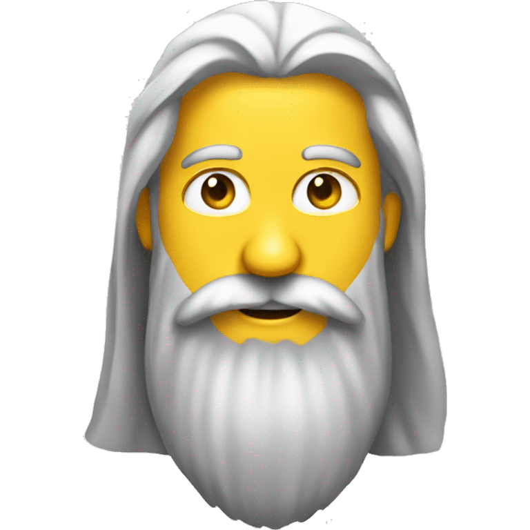 A yellow cartoon emoji with a long beard, styled like WhatsApp emojis, on a transparent background. emoji