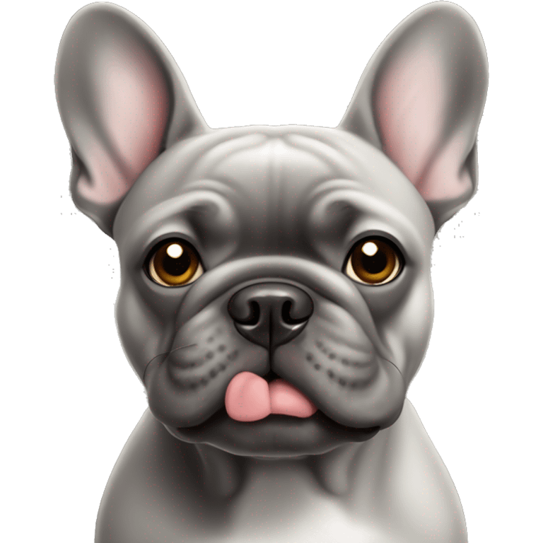 Gray French bulldog emoji