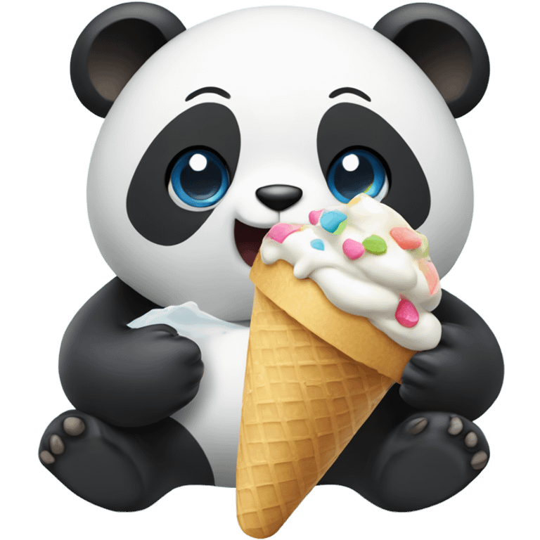 Panda eating ice cream emoji