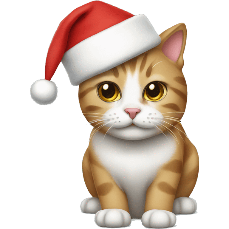 Cat with christmas cap emoji