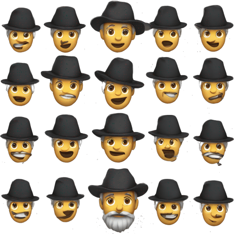 a pile of coals in a hat, wrinkles and a beard emoji