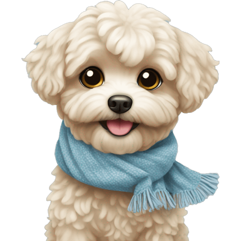 Dog  Maltipoo wearing a scarf emoji