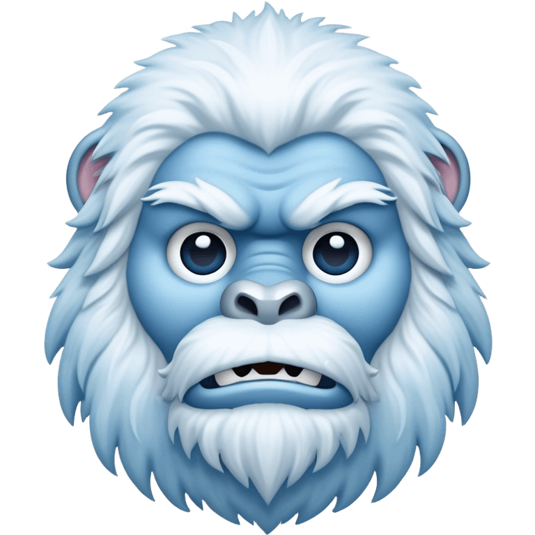 Cinematic Noble Yeti Portrait Emoji, Grand and enigmatic, with a towering, snow-dusted figure in pristine whites and cool blues, exuding ancient, mystical wisdom and stoic majesty, simplified yet exquisitely detailed with frosty textures, glowing with a gentle, icy outline that captures the awe-inspiring presence of a guardian of the frozen wilds! emoji