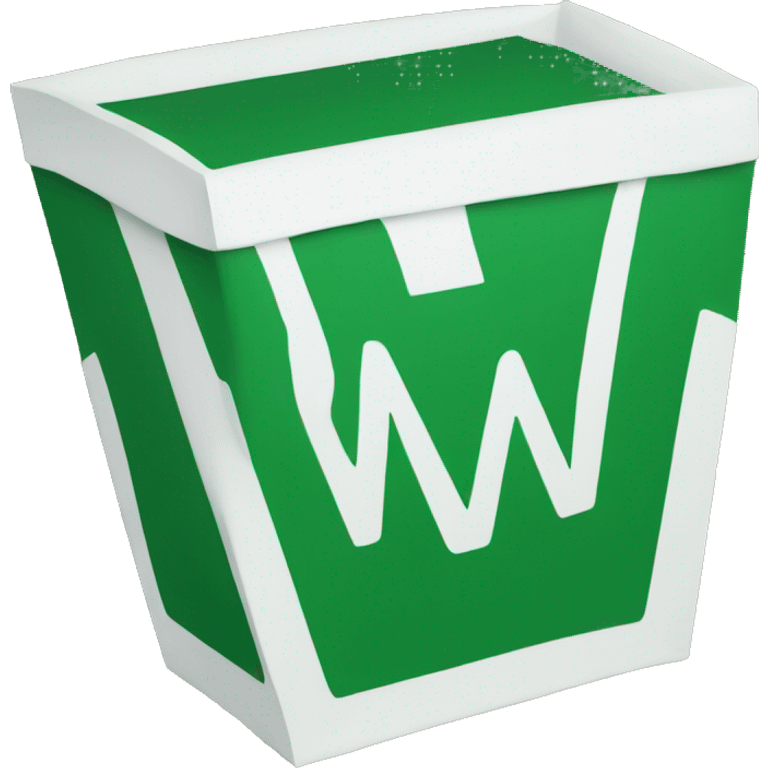 A white letter W in a green box emoji