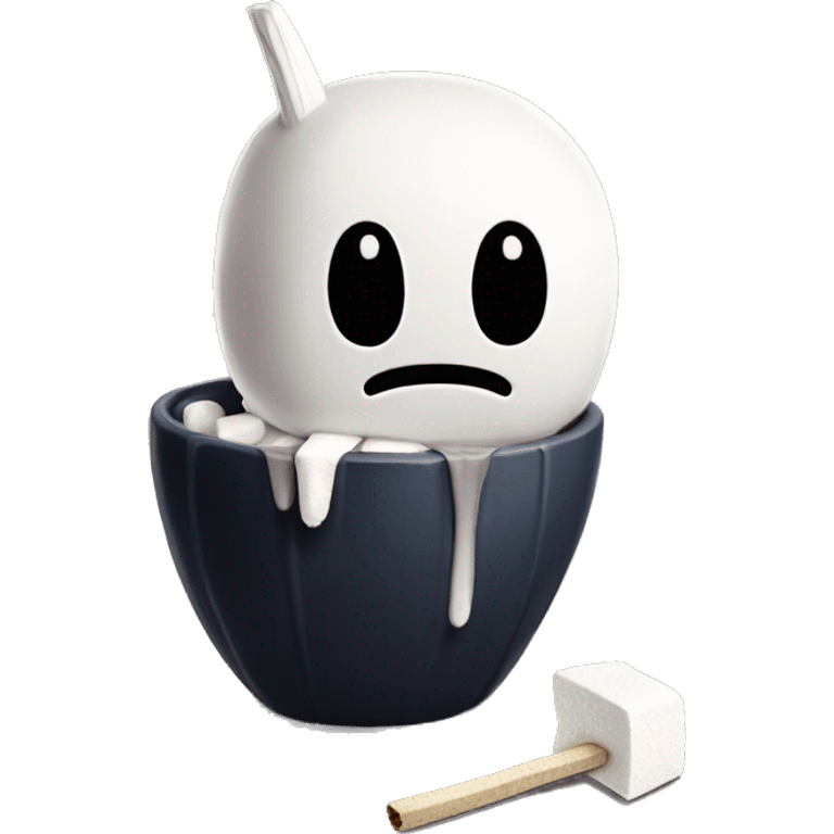 hollow knight character eating mashmallows emoji