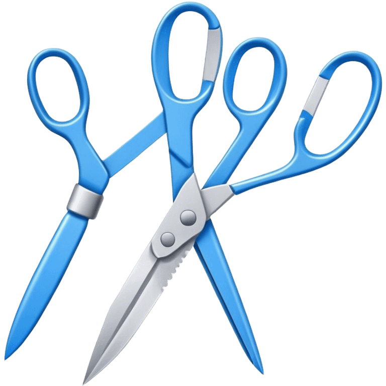 blue paper scissors cutting white paper emoji