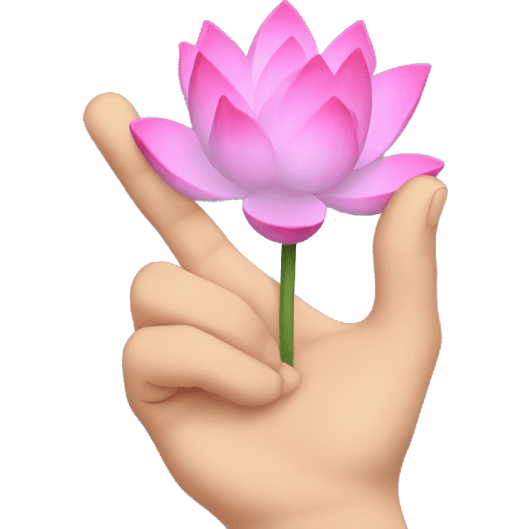 Lotus flowers in boys hand emoji