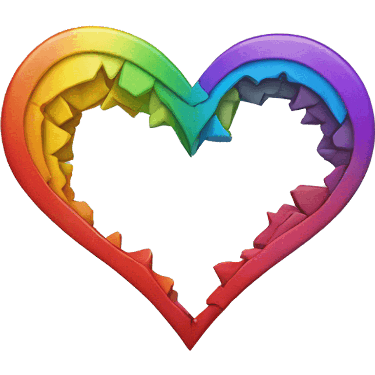 rainbow heart broken down the middle emoji