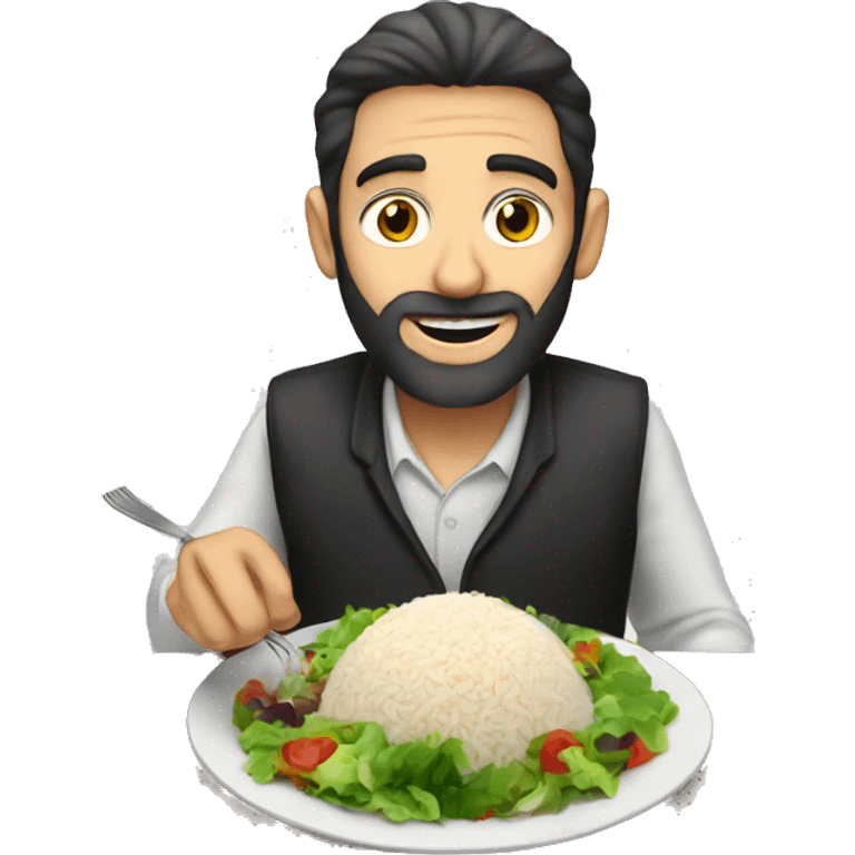 Jew eating rice and salad emoji