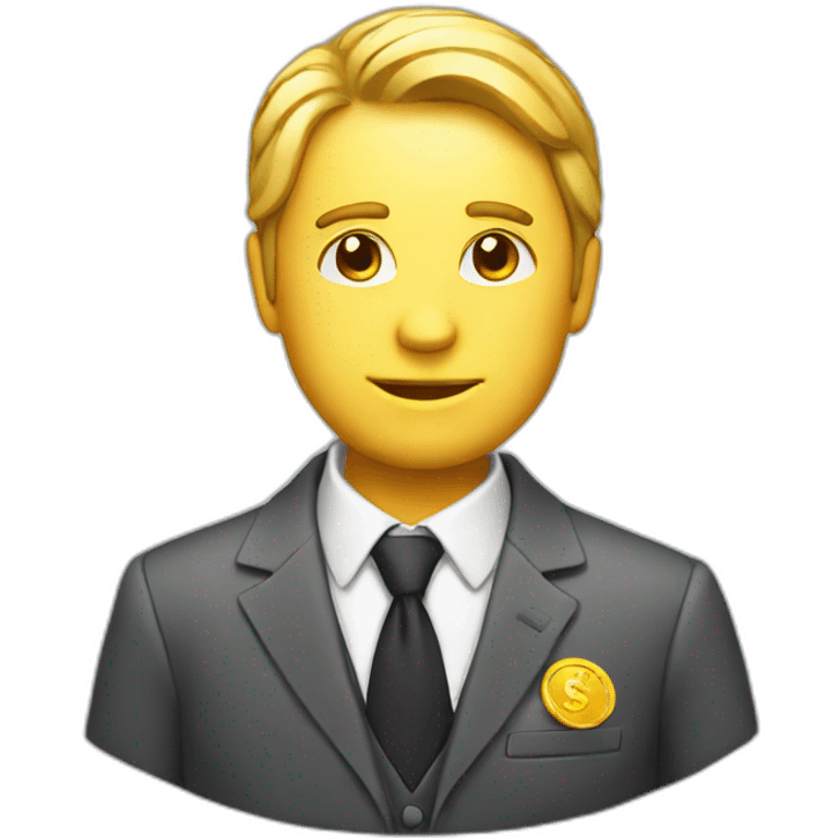 a coin wearing suit emoji