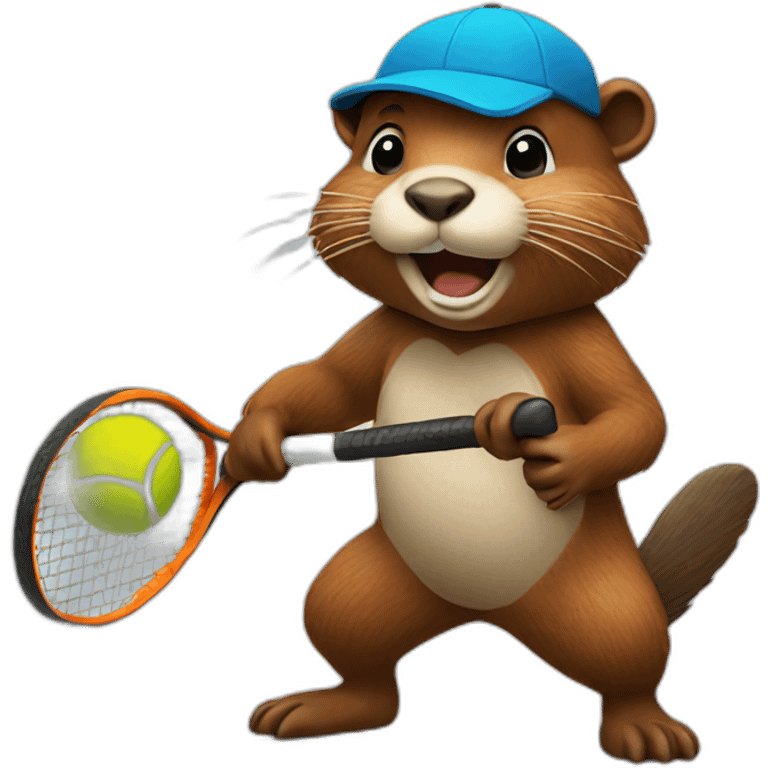 Beaver playing tennis emoji