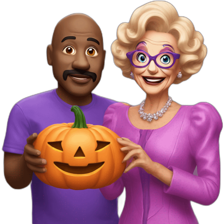 Clay Davis eating pumpkins with dame edna emoji