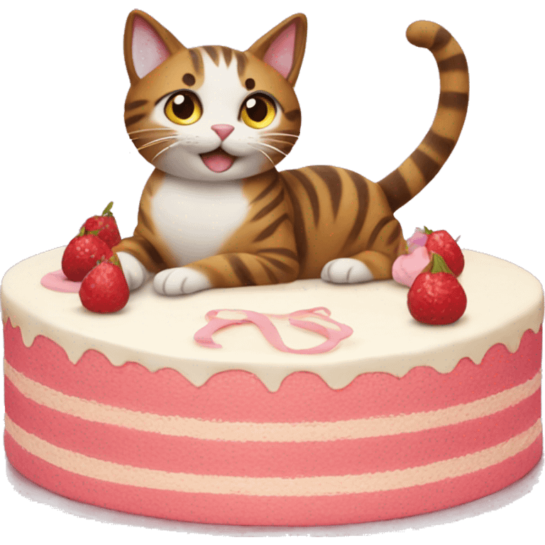 A cat with a cake emoji