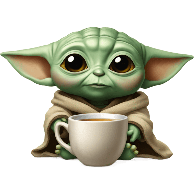 Baby Yoda drinking tea emoji