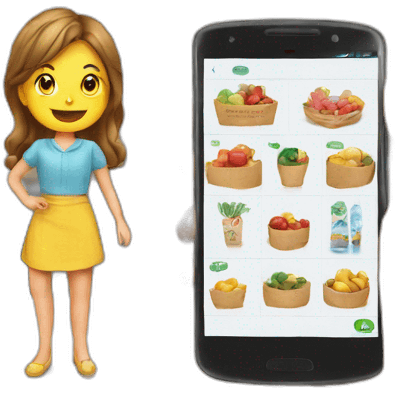 customer interaction gorcery store emoji